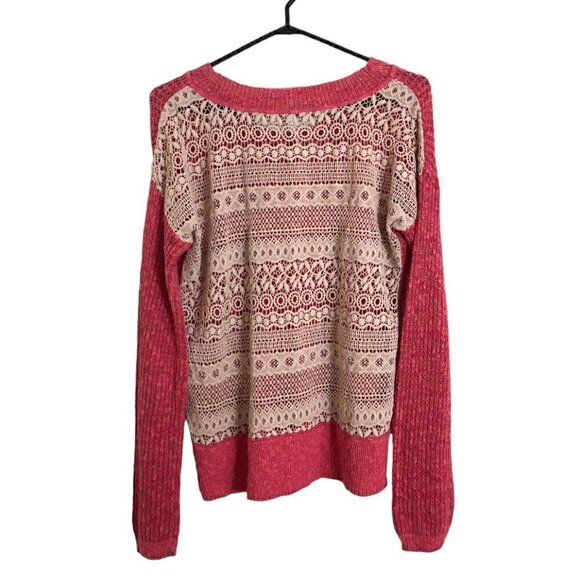Free People Coral and Cream Sweater - Picture 6 of 7